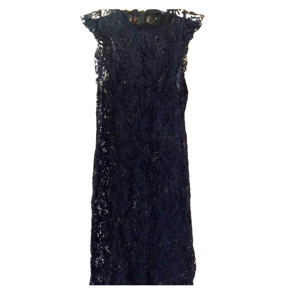 Black lace midi dress